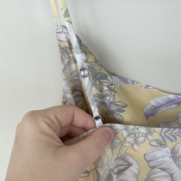 Lulus Sultry Summers Yellow Tropical Satin Dress - Picture 6 of 7